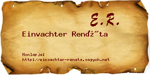 Einvachter Renáta névjegykártya